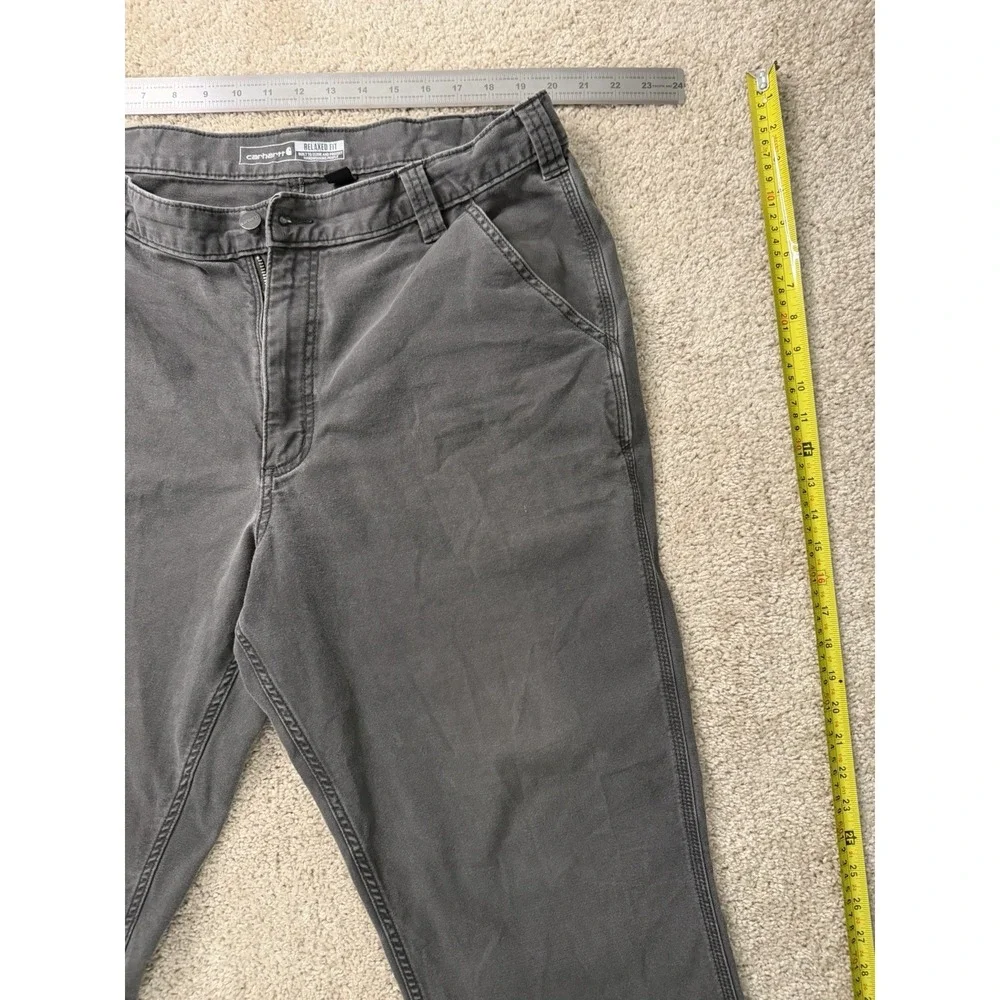 Carhartt‎ Relaxed Fit Gray Rugged Flex Canvas Work Pants W38 L34